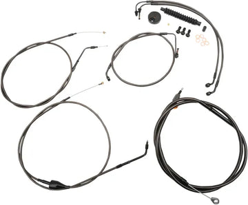 Harley Davidson Flhri [LA CHOPPERS] - Standard Midnight Braided Handlebar/Brake Line Kit