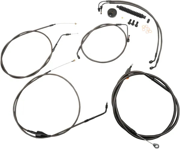 Harley Davidson Flhr [LA CHOPPERS] - Standard Midnight Braided Handlebar/Brake Line Kit