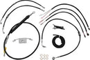 Harley Davidson Fxdrs 114 [LA CHOPPERS] - Complete Black Vinyl Braided Handlebar Cable/Brake Line Kit