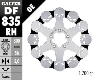 Harley-Davidson Vrscaw 1250 V Rod [2008, 2009-2010, 2010, 2009] - Fixed brake disc Skull - Image 2