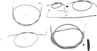 Harley Davidson FLS [LA CHOPPERS] - Standard Stainless Steel Covered Handlebar Cable/Brake Line Kit