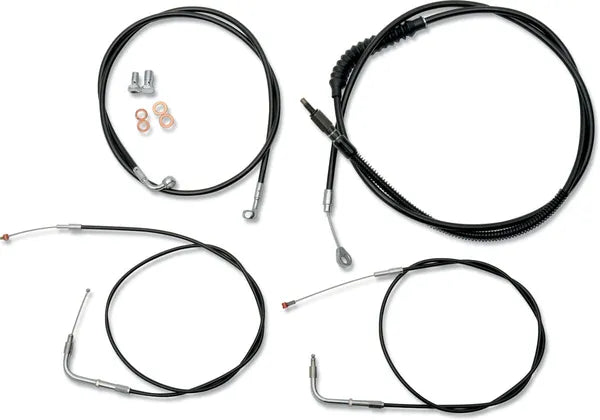 Harley Davidson Fxst [LA CHOPPERS] - Standard Black Vinyl Handlebar Cable/Brake Line Kit