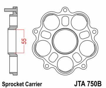 Hypermotard 939 [JT SPROKETS] - Rear sprocket carrier - 5 silent blocks Ducati