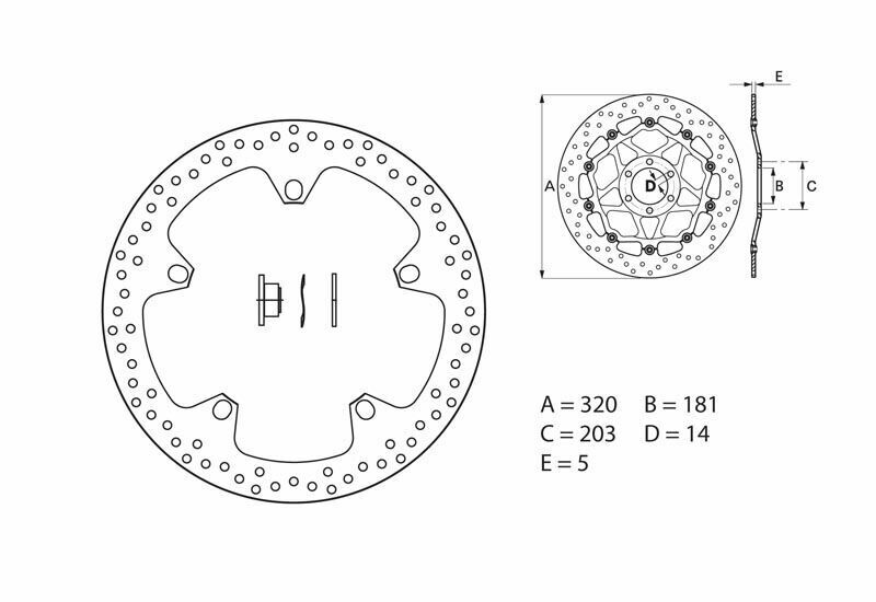 Bmw Xr [BREMBO] - Series Oro round rigid brake disc