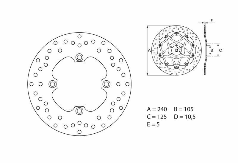 Honda Cb 900 Hornet [BREMBO] - Series Oro round rigid brake disc