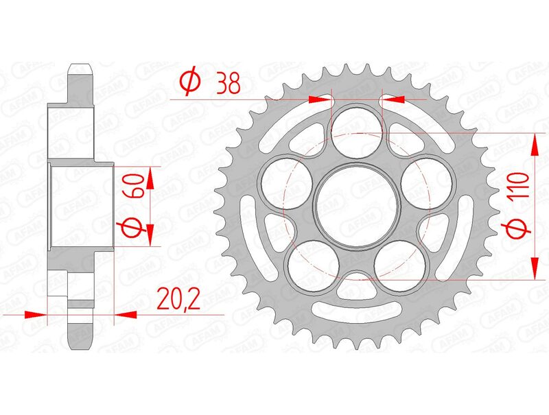 Hyperstrada 821 [AFAM] - Sprocket Steel Standard - 525
