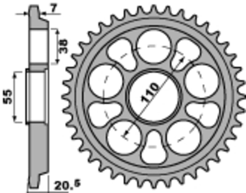 Ducati Monster 1100 [PBR] - Sprocket aluminum reinforced - 525