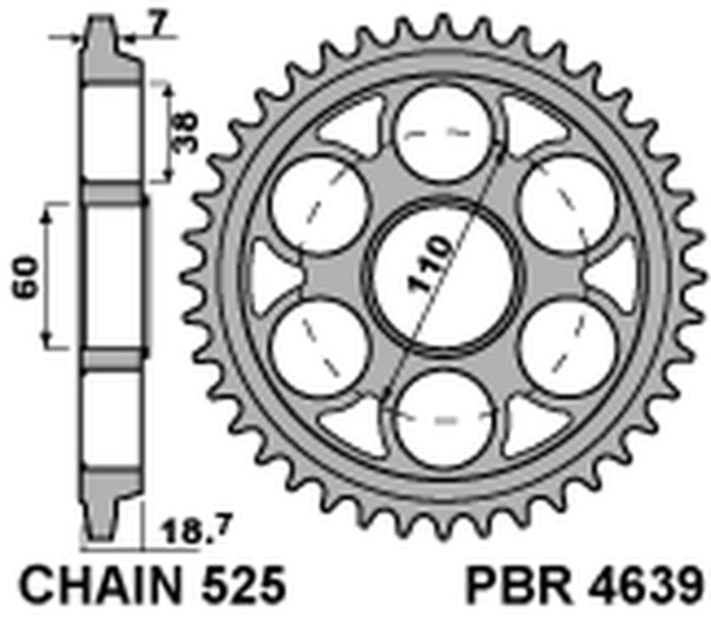 Ducati Panigale 1199 [PBR] - Sprocket aluminum reinforced - 525