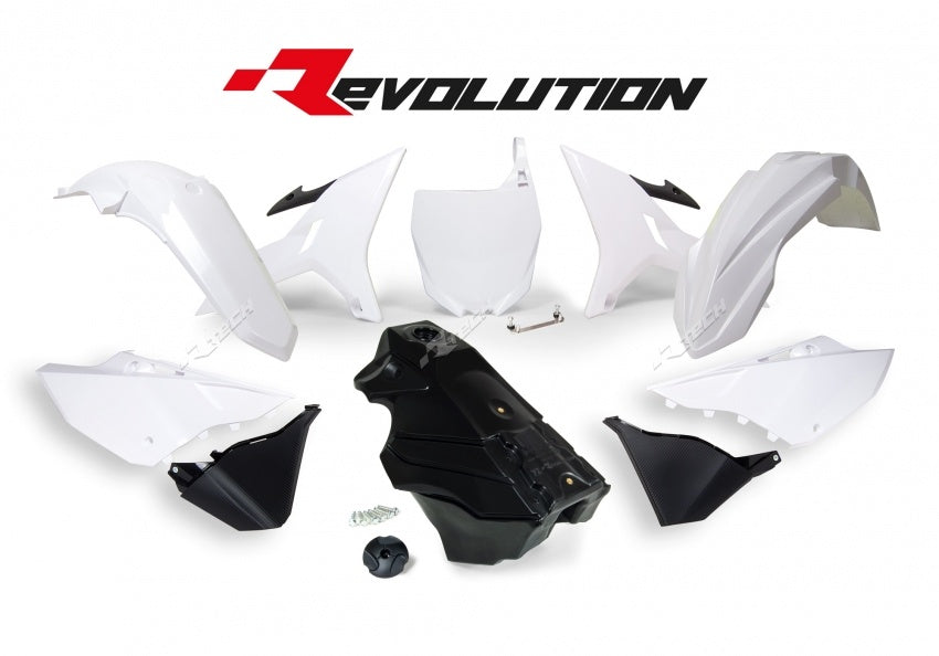 Yamaha YZ 125 (CE 10) [2003] - Revolution Plastik-Kit mit Tank Schwarz/Weiß Yamaha YZ125/250