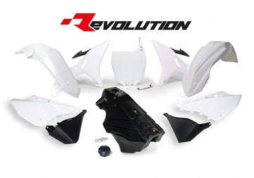 Yamaha YZ 125 (CE 13) [2004] - Revolution Plastik-Kit mit Tank Schwarz/Weiß Yamaha YZ125/250