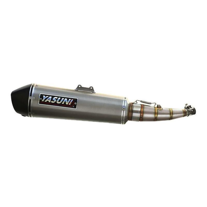 Kawasaki J 300 [YASUNI] - Replacement silencer - aluminum look titanium/ABS
