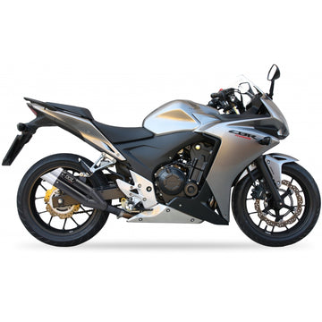 Honda CB 500 X ABS (PC 46) [2013-2016] - Hyperlow silencer stainless steel black / end cap aluminum -
