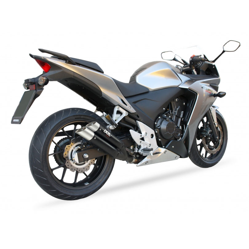 Honda CBR 500 R ABS PC44 [2013-2015] - Hyperlow Endtopf Edelstahl schwarz / Endkappe Aluminium - XH6333XB
