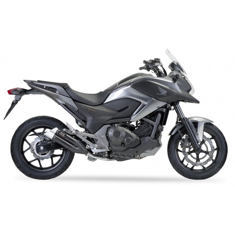 Honda Nc 700 [IXIL] - Hyperlow silencer stainless steel black / end cap aluminum - XH6362XB
