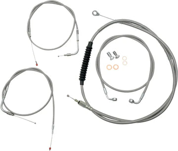 Harley Davidson Flst [LA CHOPPERS] - Standard Stainless Steel Covered Handlebar Cable/Brake Line Kit