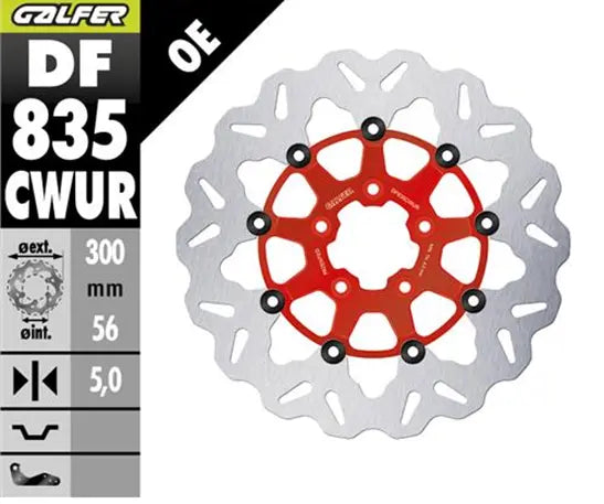 Harley-Davidson XL 1200 C Sportster Custom [2020] - Floating wave brake disc - Surface: red, silver, stainless steel - Image 1