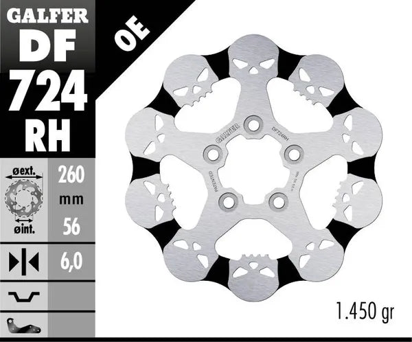 Harley-Davidson XL 883 R Roadster [2009-2010, 2013] - Fixed brake disc Skull - Image 4