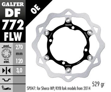 Sherco 2.5 250 [2004-2006] - floating wave brake disc, grooved – picture 2