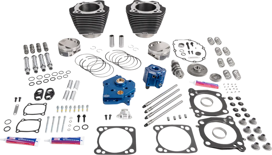Harley-Davidson FXBR 1923 Softail Breakout 117 [2026] - 129" Power Package Motorleistungs-Kit – Oberfläche: Schwarz, Hervorgehobene Lamellen – Merkmal: Verchromte Stößelstangenrohre – Bild 1