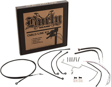 harley davidson flhrxs [BURLY BRAND] - Complete stainless steel handlebar cable/brake line kit - 0