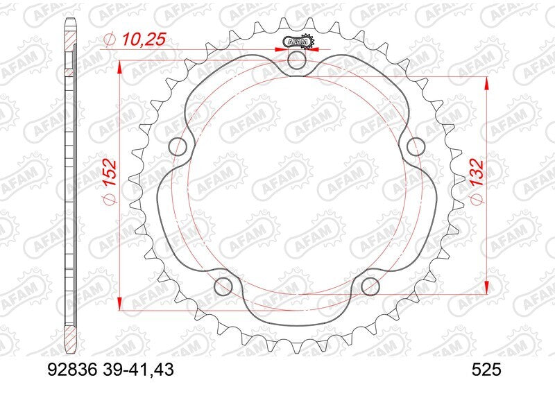 MV Agusta Turismo Veloce 800 Rosso [2020-2023] - Kettenkit 525XSR2 16/39 Super-verstärkt - Standard Kettenrad