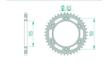 KTM 890 Duke R [2020-2023] - Kettenkit 520 XHR4 - 16/41-116 - Standard Kettenrad Stahl