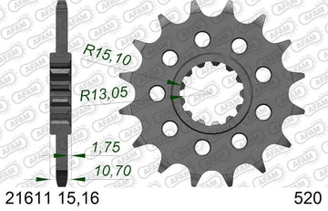 Yamaha TENERE 700 WORLD RAID [2026] - Kettenkit 520 XHR4 - 15/46-122 - Standard Kettenrad Stahl