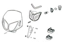 Aprilia RX Enduro 50 2T D50B0 [2007–] - Headlight mask double optics