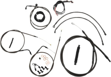 Harley Davidson Fxsbse [LA CHOPPERS] - Complete Midnight Braided Handlebar Cable/Brake Line Kit