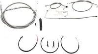Harley Davidson FLS [LA CHOPPERS] - Complete Stainless Steel Braided Handlebar Cable/Brake Line Kit