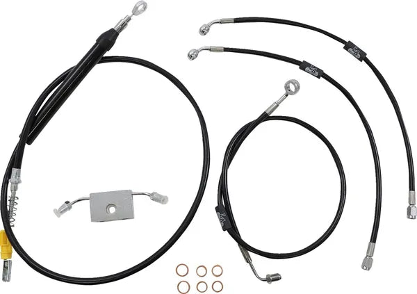 Harley Davidson Fxdrs 114 [LA CHOPPERS] - Standard Black Vinyl Handlebar Cable/Brake Line Kit