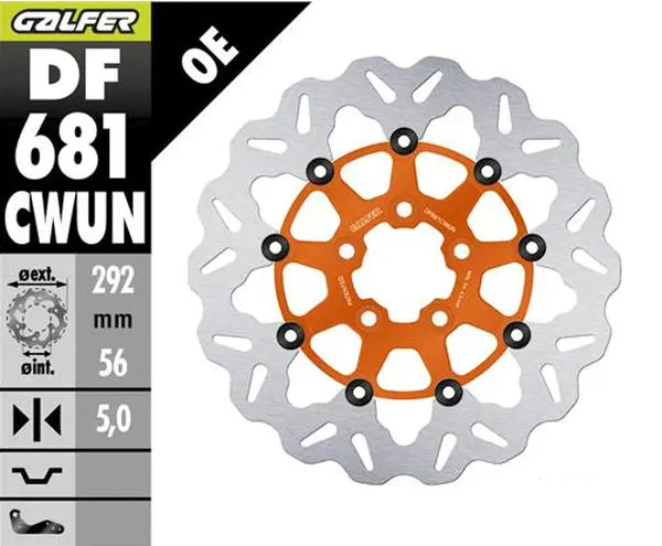 Harley-Davidson Xl 883 R Roadster [2010-2013, 2014-2015] - Schwimmende Wave-Bremsscheibe – Oberfläche: Orange, Silber, Edelstahl – Bild 2