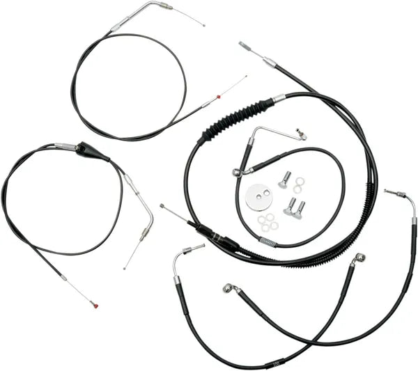 Harley Davidson Flhr [LA CHOPPERS] - Standard Black Vinyl Handlebar Cable/Brake Line Kit