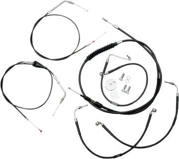 Harley Davidson Flhr [LA CHOPPERS] - Standard Black Vinyl Handlebar Cable/Brake Line Kit