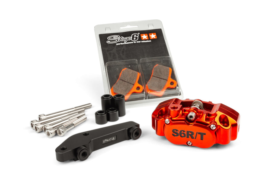 Yamaha Aerox 50 2T LC [–1998] - 4-Kolben Bremssattel mit Adapter Orange
