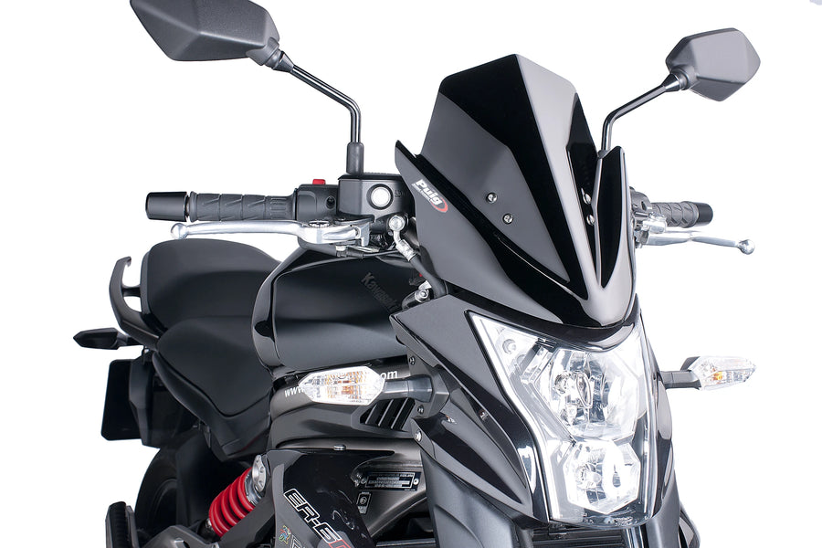 KAWASAKI ER-6N [2016] - New Generation Sport Windschild | Schwarz | PUIG 5997N