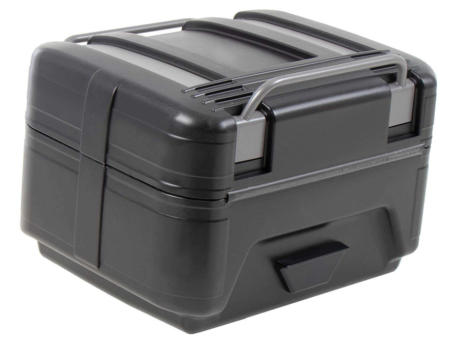 Topcase [Hepco & Becker] - Gobi Black Edition mit silbernen Inlays – für Topcaseträger