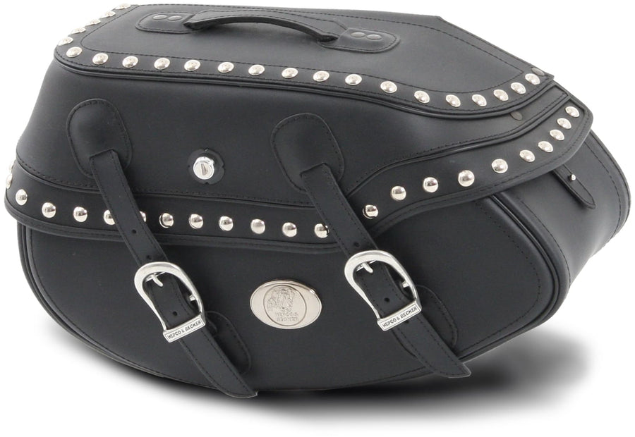 Motorradtasche [Hepco & Becker] - Leder Buffalo Big Custom links – Rohrpacktaschenhalter