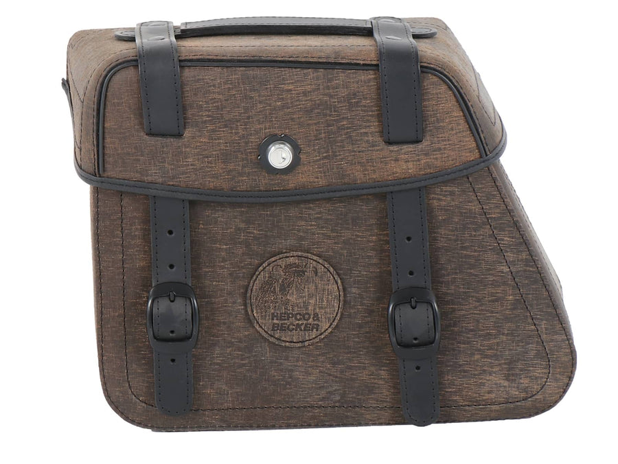 Motorradtasche [Hepco & Becker] - Leder Rugged braun links – Cutout