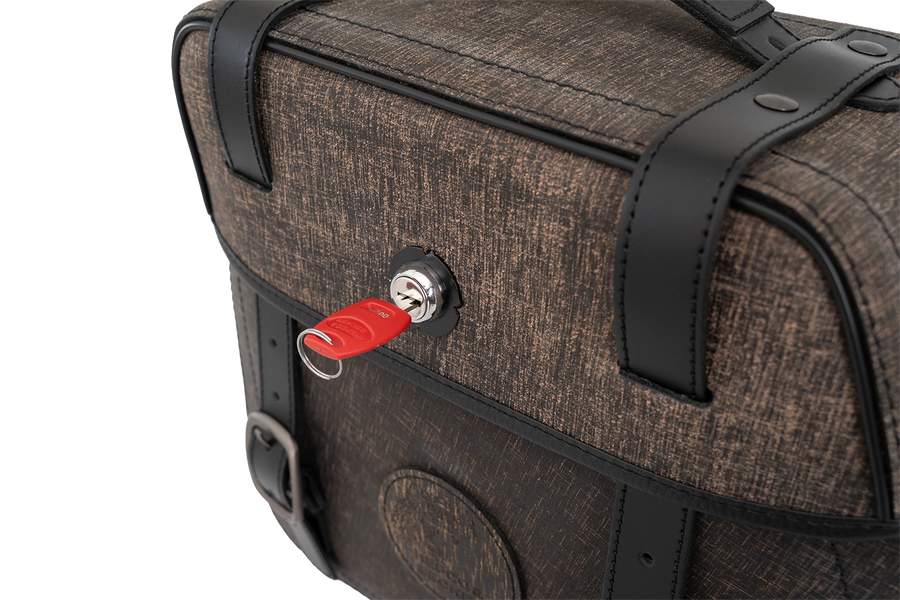 Motorradtasche [Hepco & Becker] - Leder Rugged braun links – Cutout