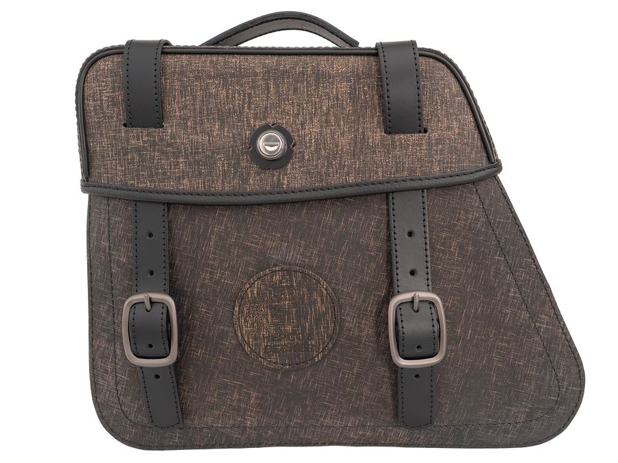 Motorradtasche [Hepco & Becker] - Leder Rugged braun links – Cutout