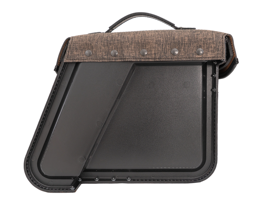 Motorradtasche [Hepco & Becker] - Leder Rugged braun links – Cutout