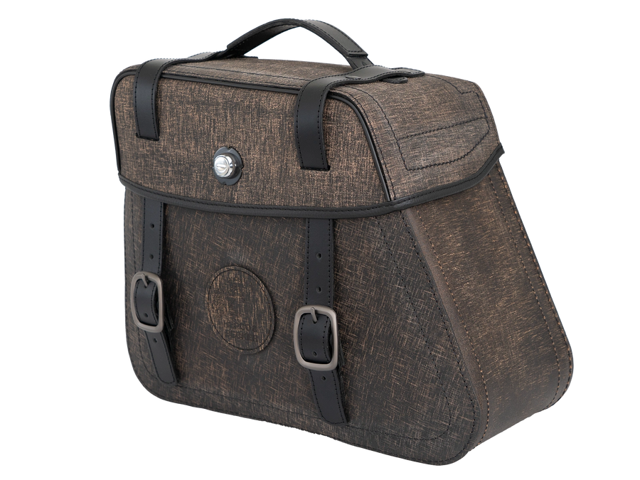 Motorradtasche [Hepco & Becker] - Leder Rugged braun links – Cutout
