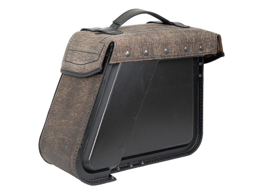 Motorradtasche [Hepco & Becker] - Leder Rugged braun links – Cutout