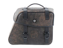 Motorradtasche [Hepco & Becker] - Ledertaschensatz Rugged Cutout 19 L inkl. Schnellverschluss - braun – Cutout