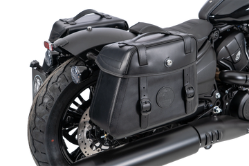 Indian 101 Scout [2025-2026] - Set: Leather bag holder cutout black incl. Rugged leather bags black
