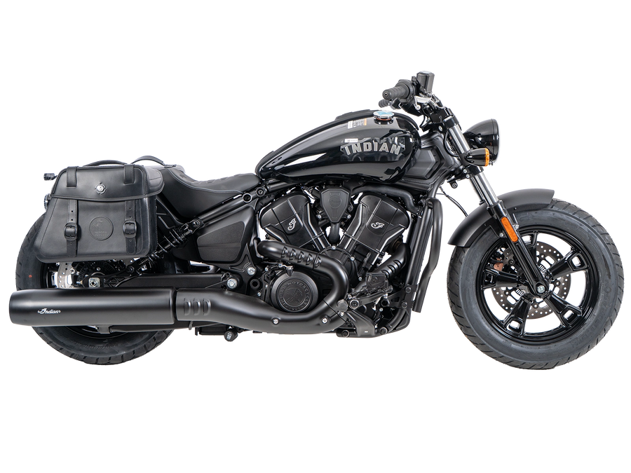 Indian Sport Scout Sixty [2026] - Set: Ledertaschenhalter Cutout schwarz inkl. Rugged Ledertaschen schwarz