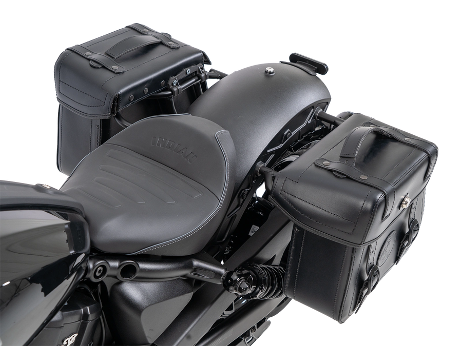 Indian Sport Scout Sixty [2026] - Set: Ledertaschenhalter Cutout schwarz inkl. Rugged Ledertaschen schwarz