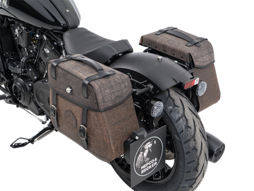 Indian Sport Scout Sixty [2026] - Set: Leather bag holder cutout black incl. Rugged leather bags brown