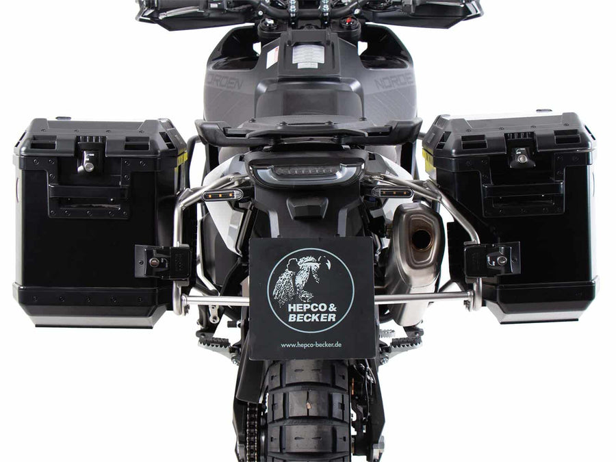 Husqvarna Norden 901 [2022-2026] - Kofferträgerset Cutout Edelstahlträger inkl. Xplorer Cutout schwarz Kofferset